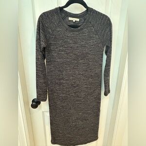 Monk & Lou Cozy Long Sleeve Knit Dress in Charcoal Gray